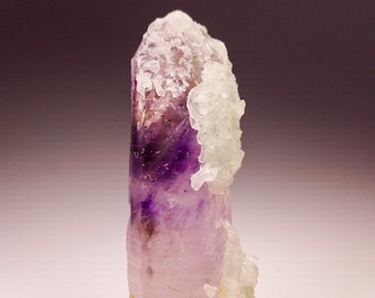 Large Smoky Amethyst Enhydro Quartz Crystal with Prehnite, Brandberg Namibia