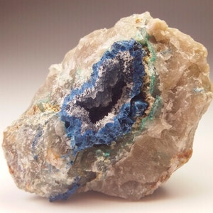 Beautiful Shattuckite and Malachite Crystal Specimen in Quartz, Kaokoland Namibia