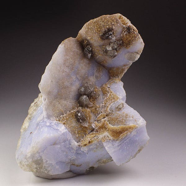 Blue Lace Agate with Calcite Crystal Specimen, Southern Namibia