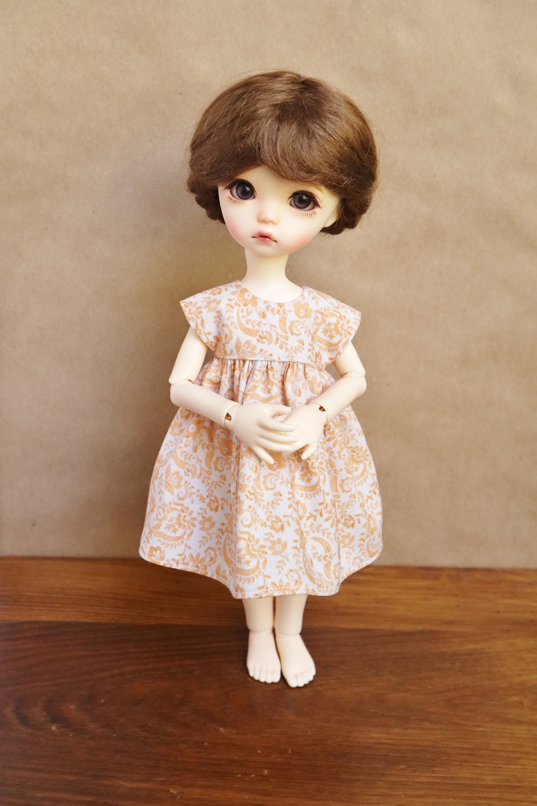 Peach Paisley Doll Rococo BJD Clothes for IMDA and YOSD