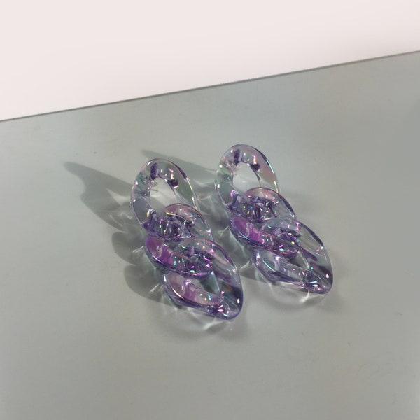 Glaze earring purple