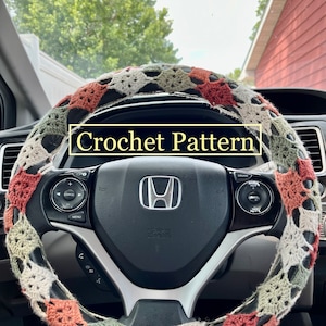 Granny Square Steering Wheel Cover crochet pattern