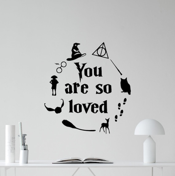 harry potter wall decal you are so loved sign quote walt | etsy