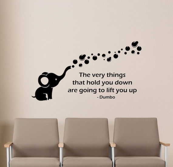 dumbo wall decal walt disney quote elephant vinyl sticker kids | etsy