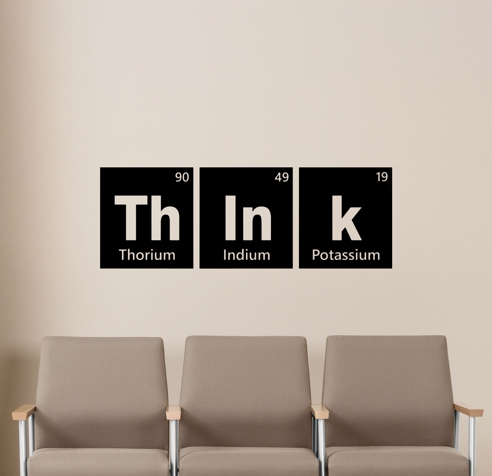 Science Wall Decal Think Sign Periodic Table Element Chemistry Quote Chemical Classroom Poster Gift Vinyl Sticker School Decor Art Print 49v