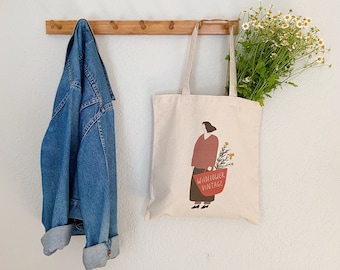 Wildflower Vintage Cotton Canvas Tote Bag