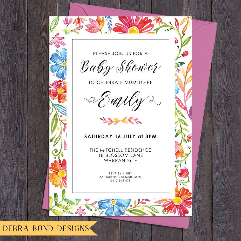 Bright Floral Invitation Customised For Any Occasion Birthday Party Bridal Shower Baby Shower Save The Date Wedding Digital Printable Bright Floral Invitation Customised For Any Occasion Birthday Party Bridal Shower Baby Shower Save The Date Wedding Digital Printable
