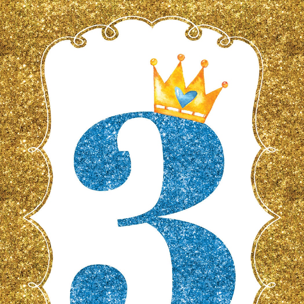 birthday invitation prince invitation boy digital
