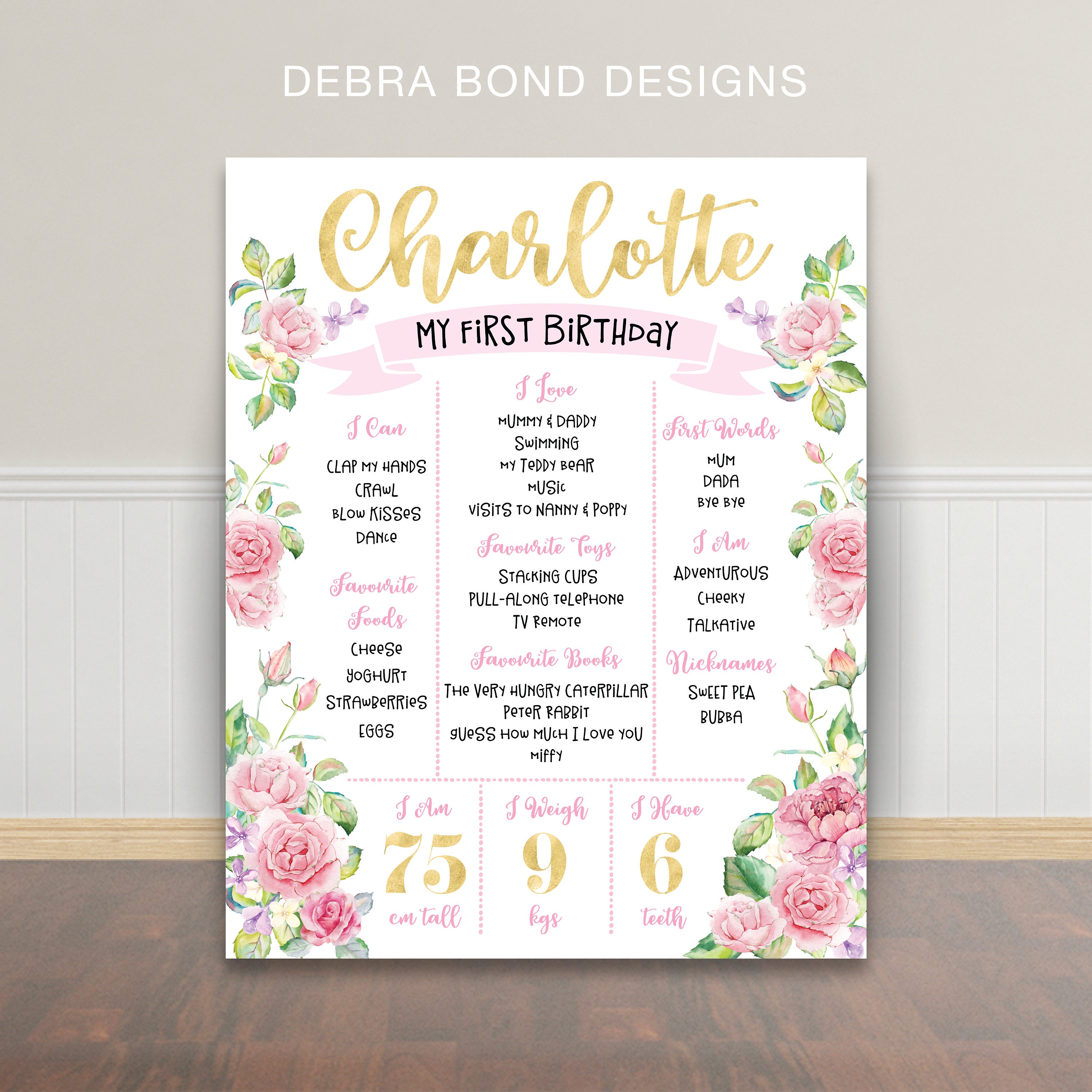 first birthday poster first