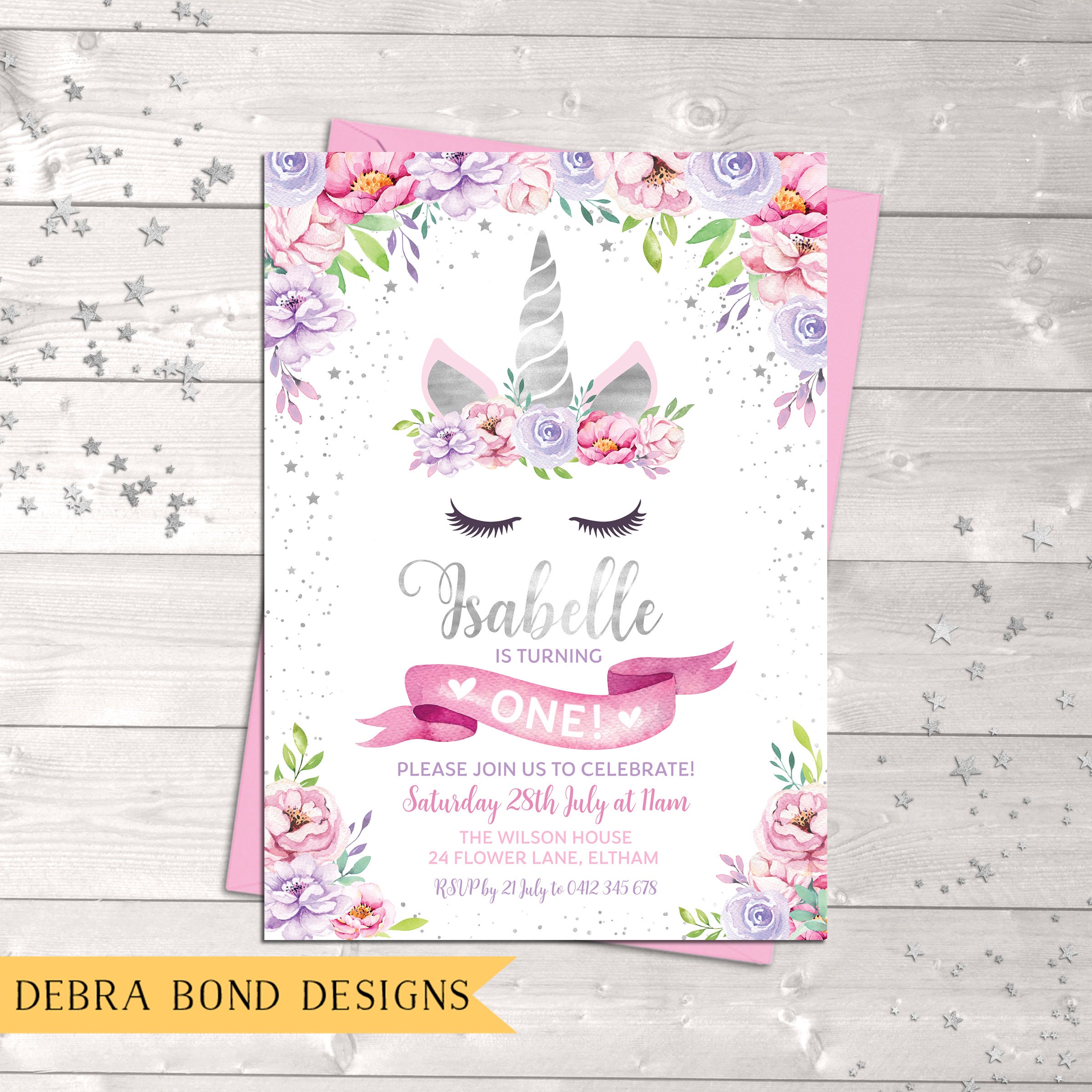 unicorn invitation unicorn birthday invitation girl unicorn party