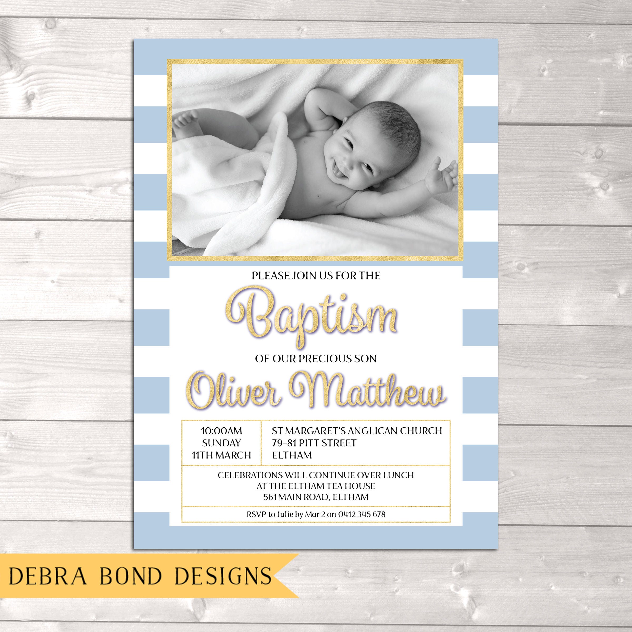 Christening Invitation Boy Boy Baptism Invitation Naming