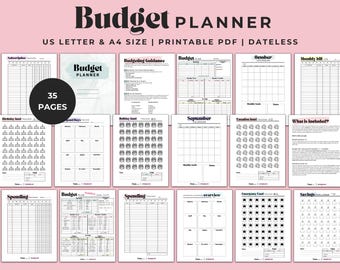Personal Budget Planner: Weekly & Monthly Expense Tracker (Printable PDF, A4/US Letter Size)