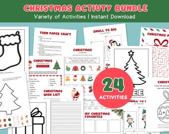 Christmas Activity Pack for Kids: Games, Crafts, Coloring (Digital Download)