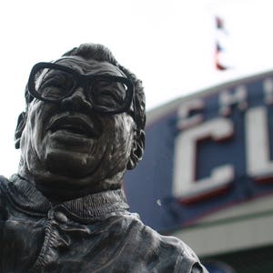 Harry Caray Statue Photo, Wrigley Field - Chicago Cubs, Harry Caray, wall art print, Chicago urban photography, abstract, sports photography