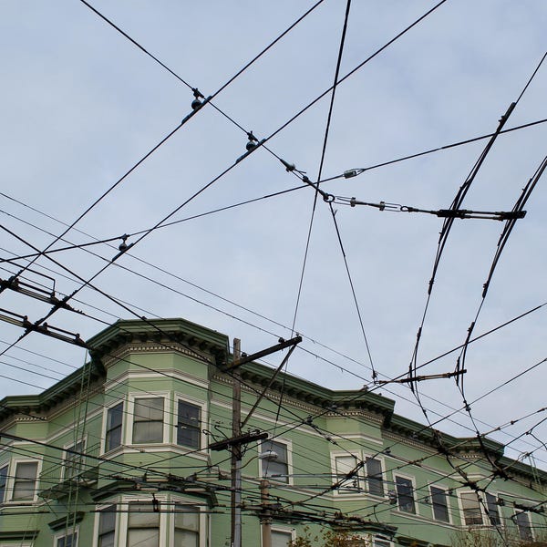 Photograph of electrical wires in the Castro District, San Francisco, wall art print, urban photography, abstract, pattern, architecture