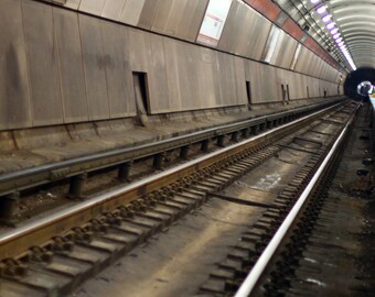 Chicago's Subway Train Photo, Third Rail, wall art print, Chicago urban photography, L Series