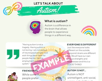 Downloadable Autism Awareness information sheet | handout for classroom | WAAD | printable | advocate | inclusion | digital download |autism