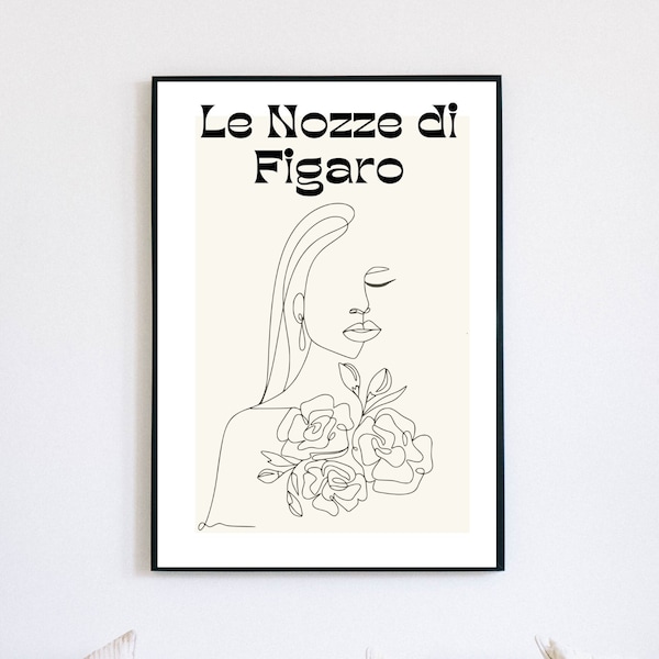 Mozart opera poster the marriage of figaro Le Nozze di Figaro modern simple music art wall art