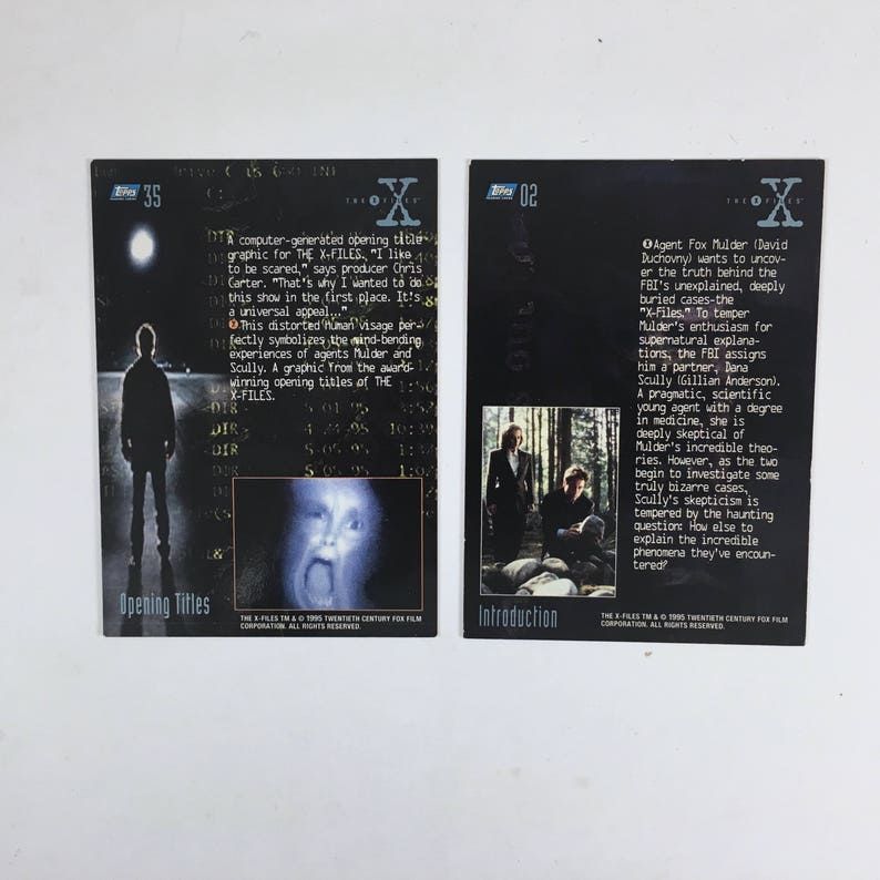 XFiles Trading Cards Season 1 Vintage Topps 72 Card Etsy