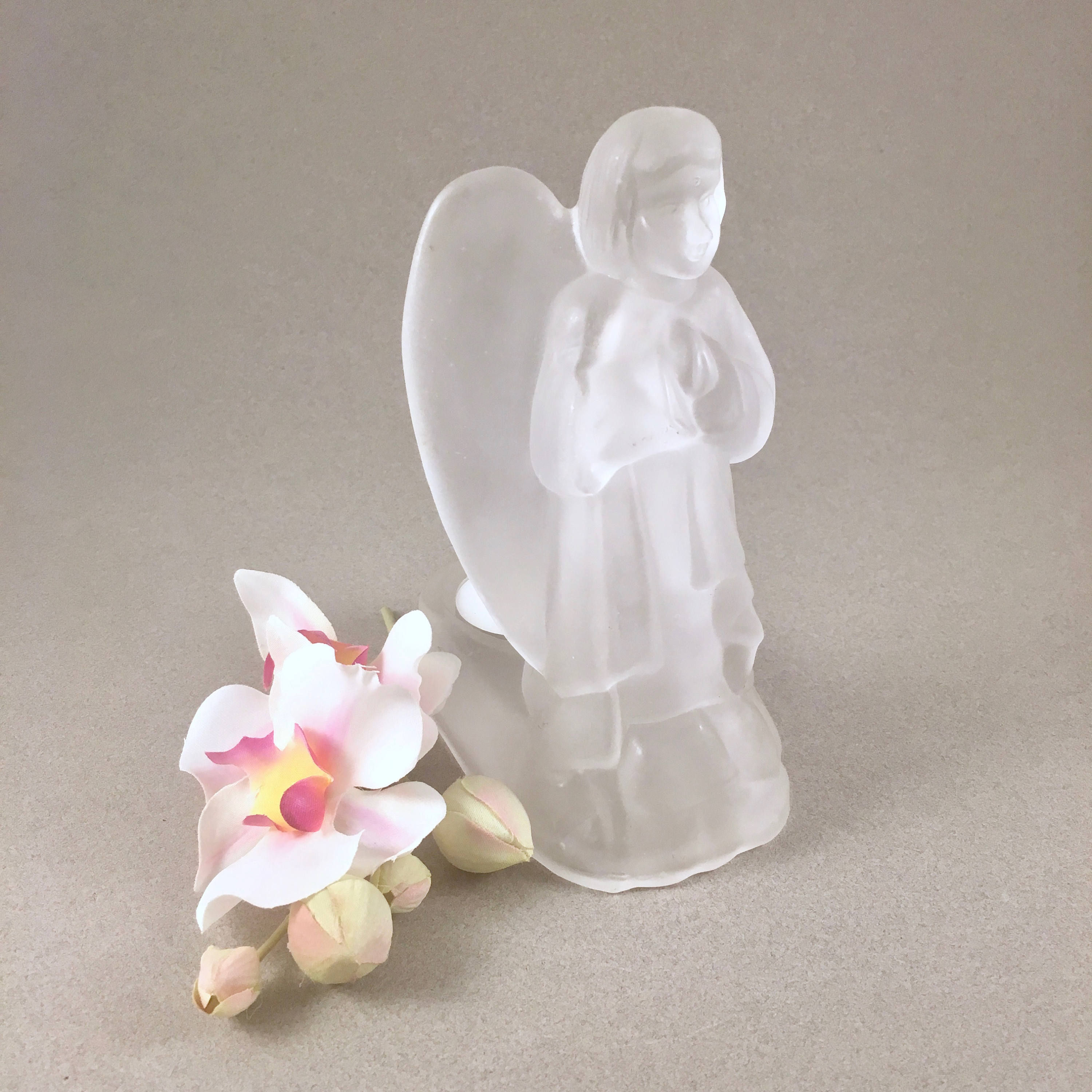 Angel Candleholder Frosted Glass Vintage Tea Light Angel Etsy