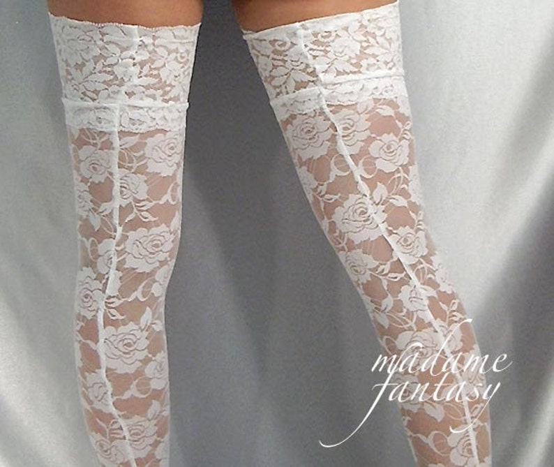 White lace stockings near me Clearance
