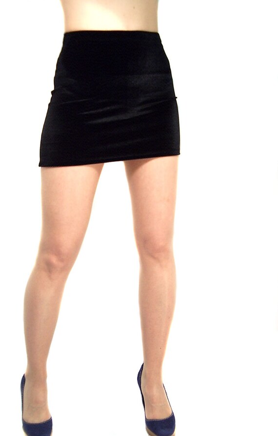 High waisted black mini skirt Outlet