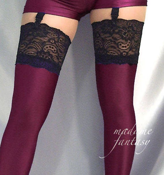 burgundy fishnets