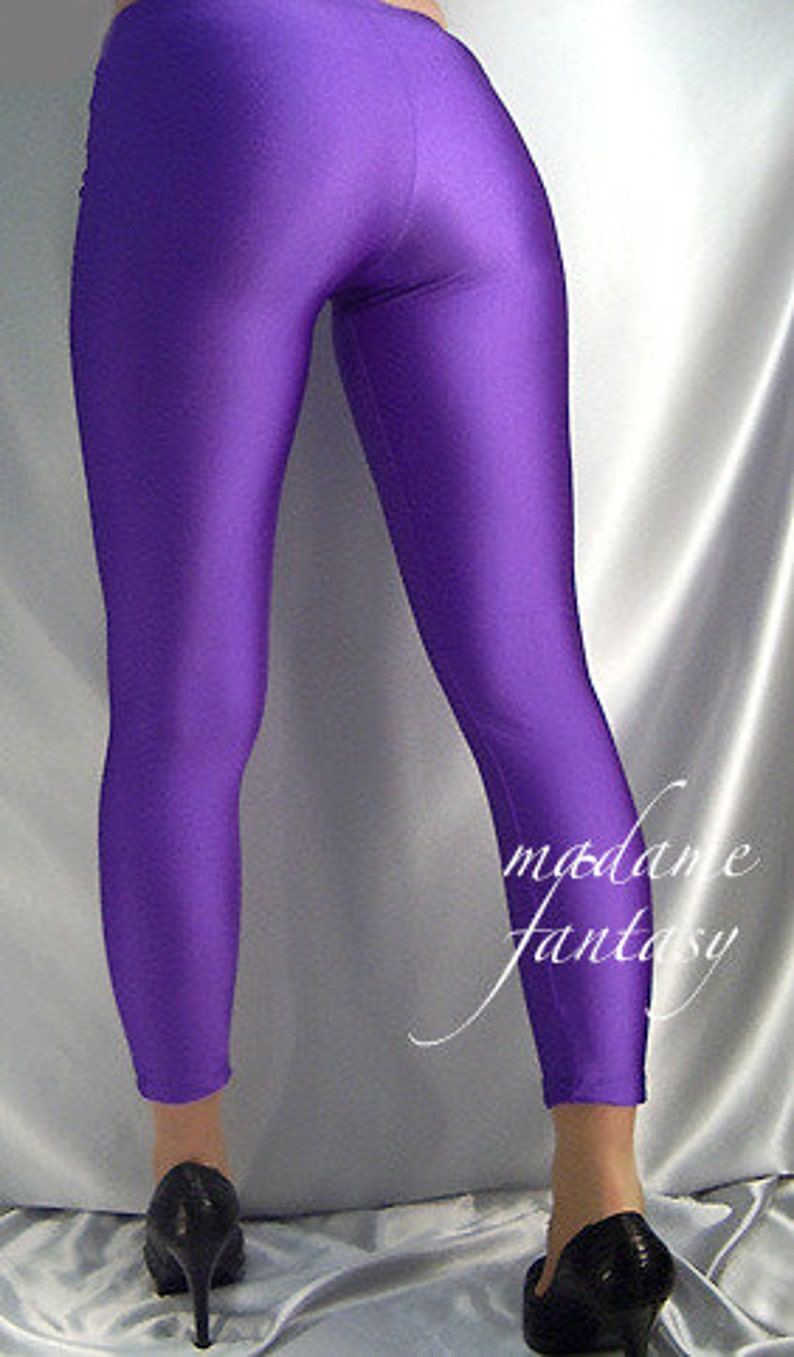 Purple shiny spandex leggings | Etsy