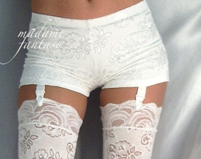 White Lace Suspender Shorts Hot Pants 