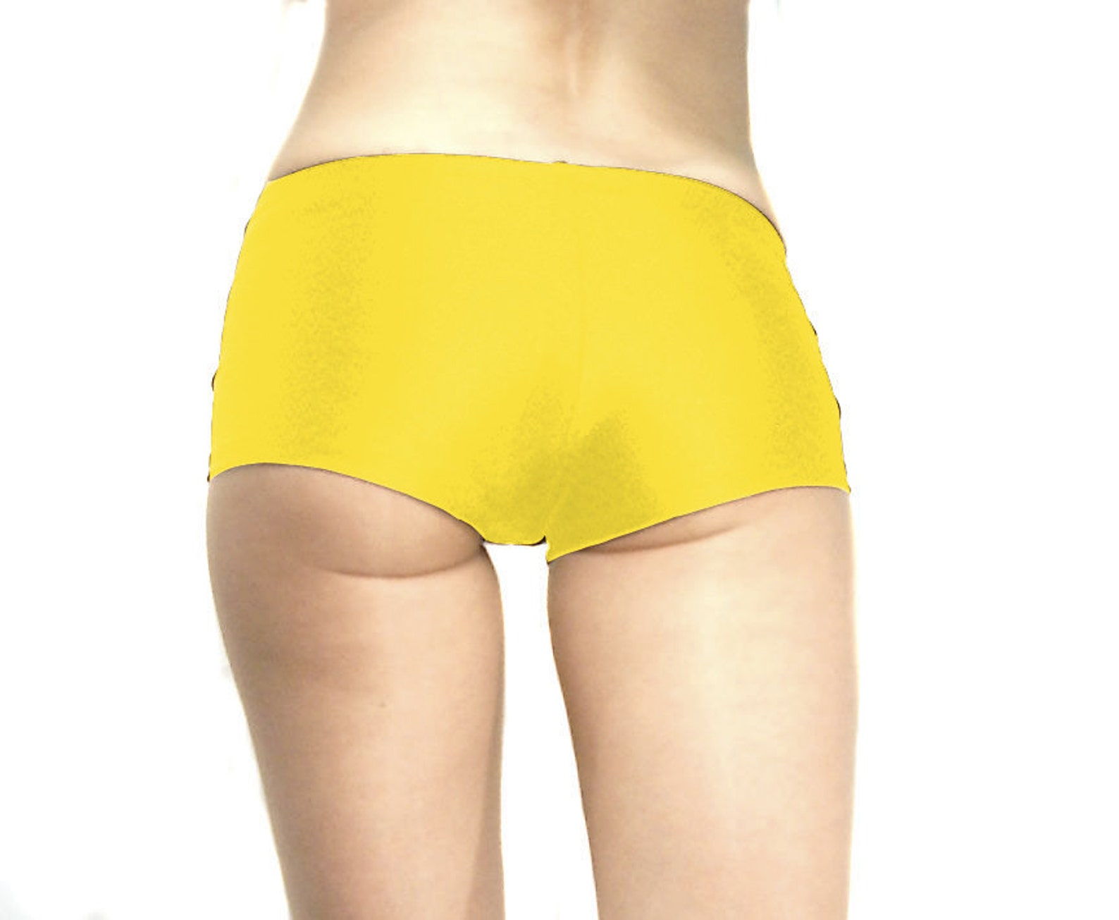 Spandex micro mini shorts hot pants yellow Etsy