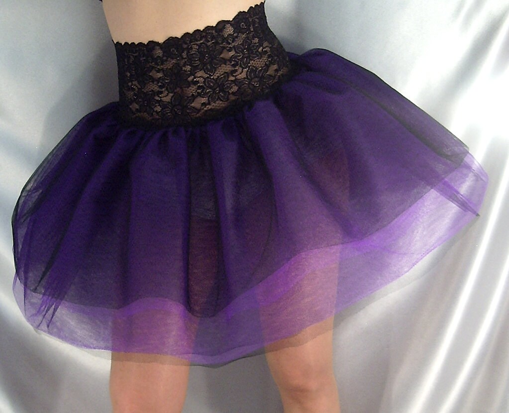 Image of Black Lace Top Tutu Skirt With Net Red Neon Pink