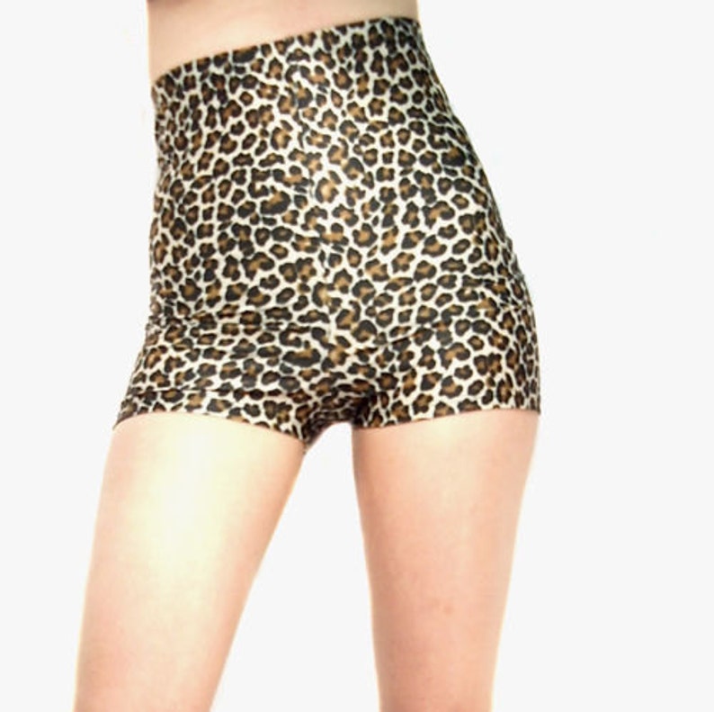High waisted leopard print shorts hot pants | Etsy