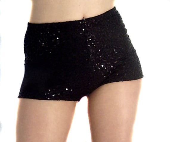 black sequin hot pants