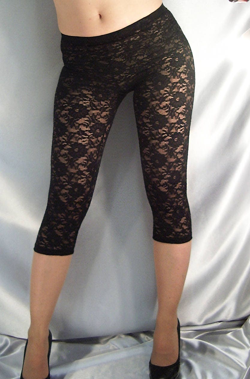 Black leggings with lace Clearance