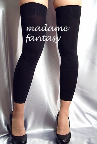 shiny footless tights