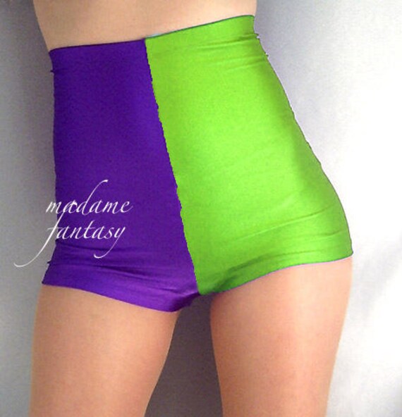 neon high waisted hot pants