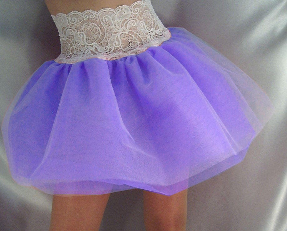 Image of Lace Top Tutu Skirt White Lilac Net