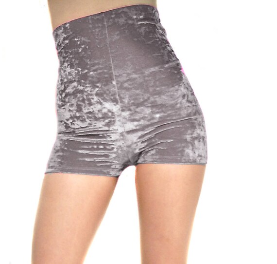 silver high waisted hot pants