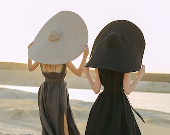 Broad-brimmed Hat,Hat With a Wide Brim,Hat for Photosession,Women's Hat,Broad-brim,Big Hat,Black Hat,Sun Hat,帽子,Hut mit breiter Krempe