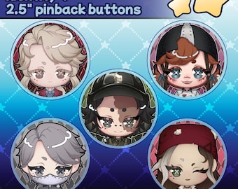 IDENTITY V BUTTONS | IDV 2.5 Inch Matte Finish Round Pinback Buttons Second Edition