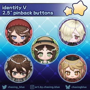 IDENTITY V BUTTONS | IDV 2.5 Inch Matte Finish Round Pinback Buttons