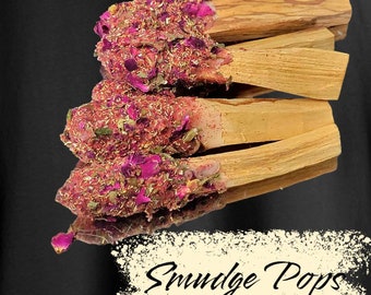 Smudge Pops, Cleansing Stick, Palo Santo, Spiritual Stick, Smoke Cleansing, Dragons Blood, Rose, Chamomile,  Mugwort