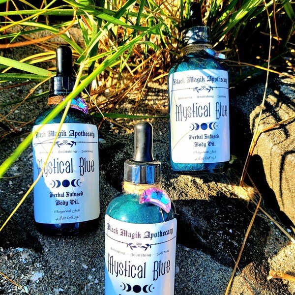 Herbal Infused Body Oil, Moisturizing Body Oil, Chemical Free Body Oil, Blue Ternate + Plantain + Avocado Oil, Butterfly Pea, Antioxidants