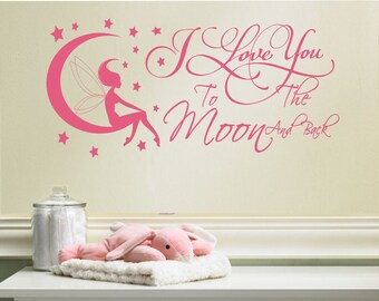 Kocham Cię aż do księżyca cytat ścienny