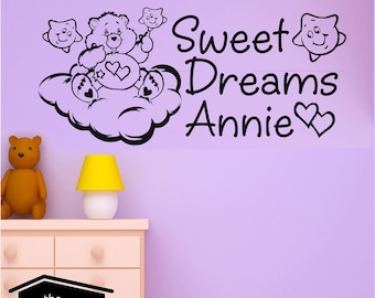 Spersonalizowana naklejka ścienna Care Bears