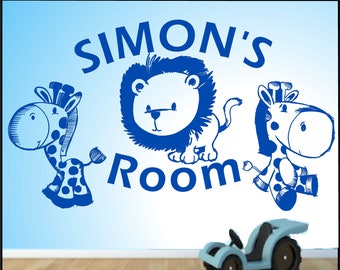 Personalised Zoo Animal nursery wall sticker