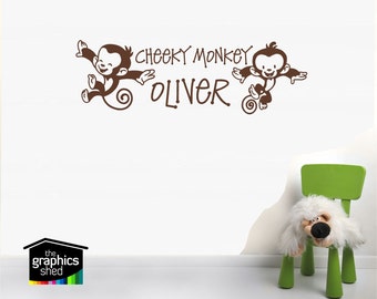 Bezczelny małpa spersonalizowane Naklejki ścienne