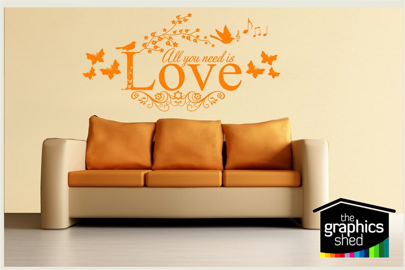 All You Need is Love Wall Sticker Etsy