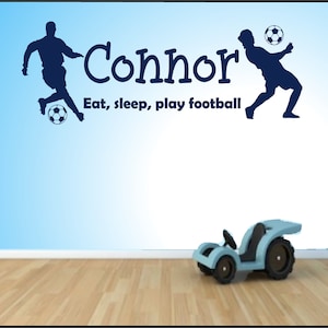 Etiqueta de la pared cita de fútbol personalizado