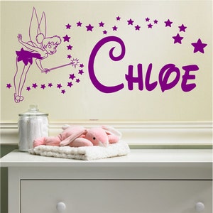 Personalised tinkerbell nursery wall sticker